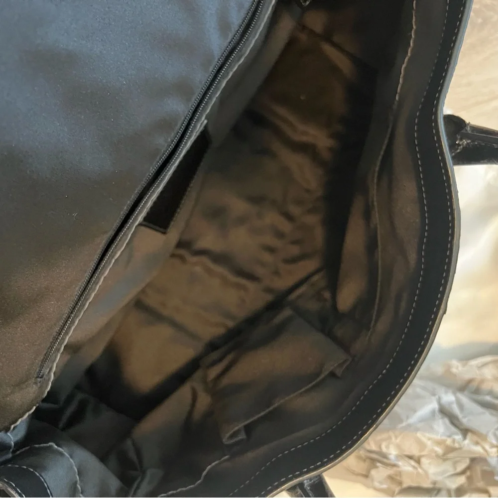 Coach black Hampton Embossed Python Flap Tote - Picture 7 of 7